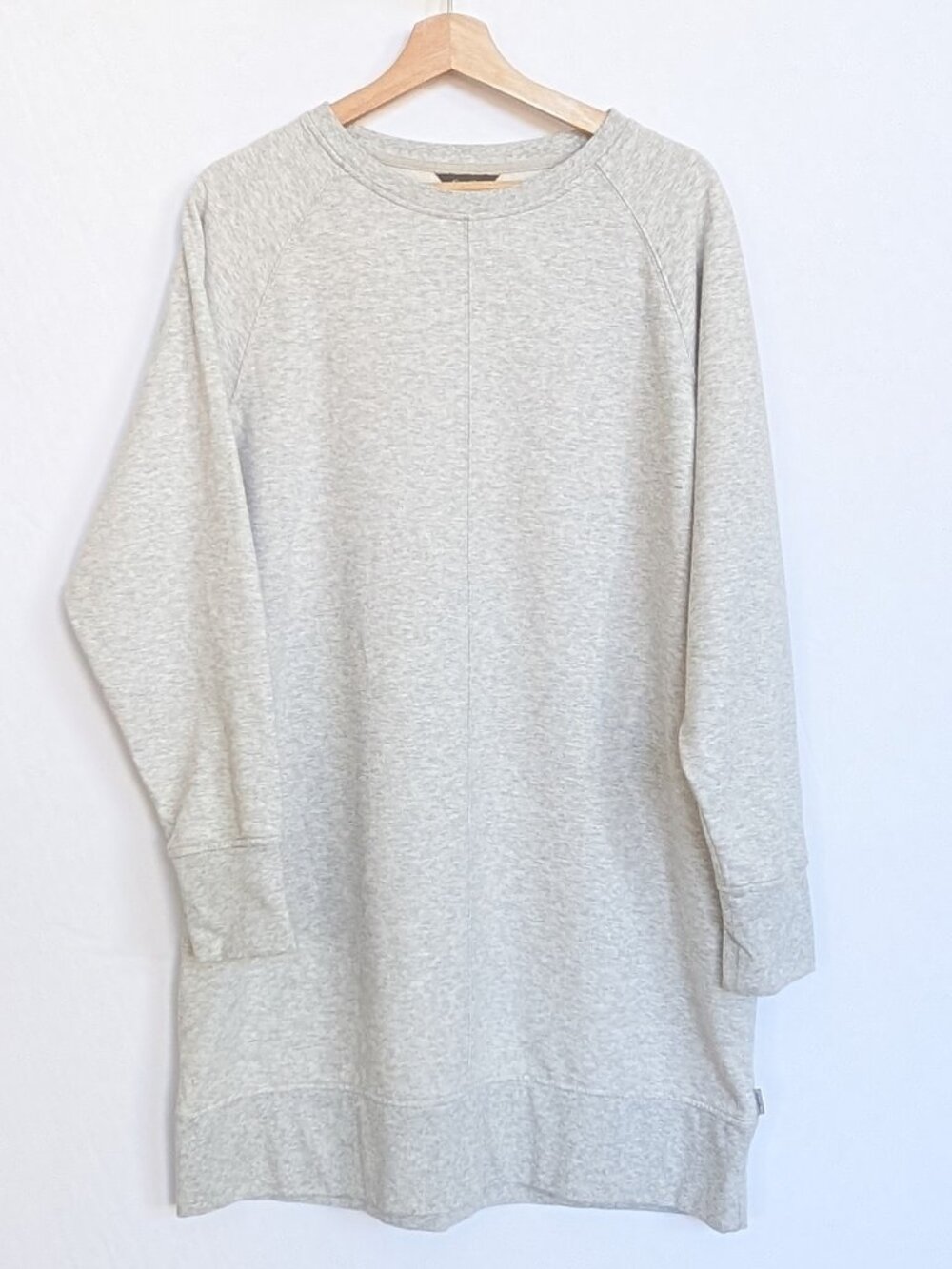 Eddie Bauer Long-sleeve Fleece Pullover Tunic Sweatshirt Dress Womens Large Grey